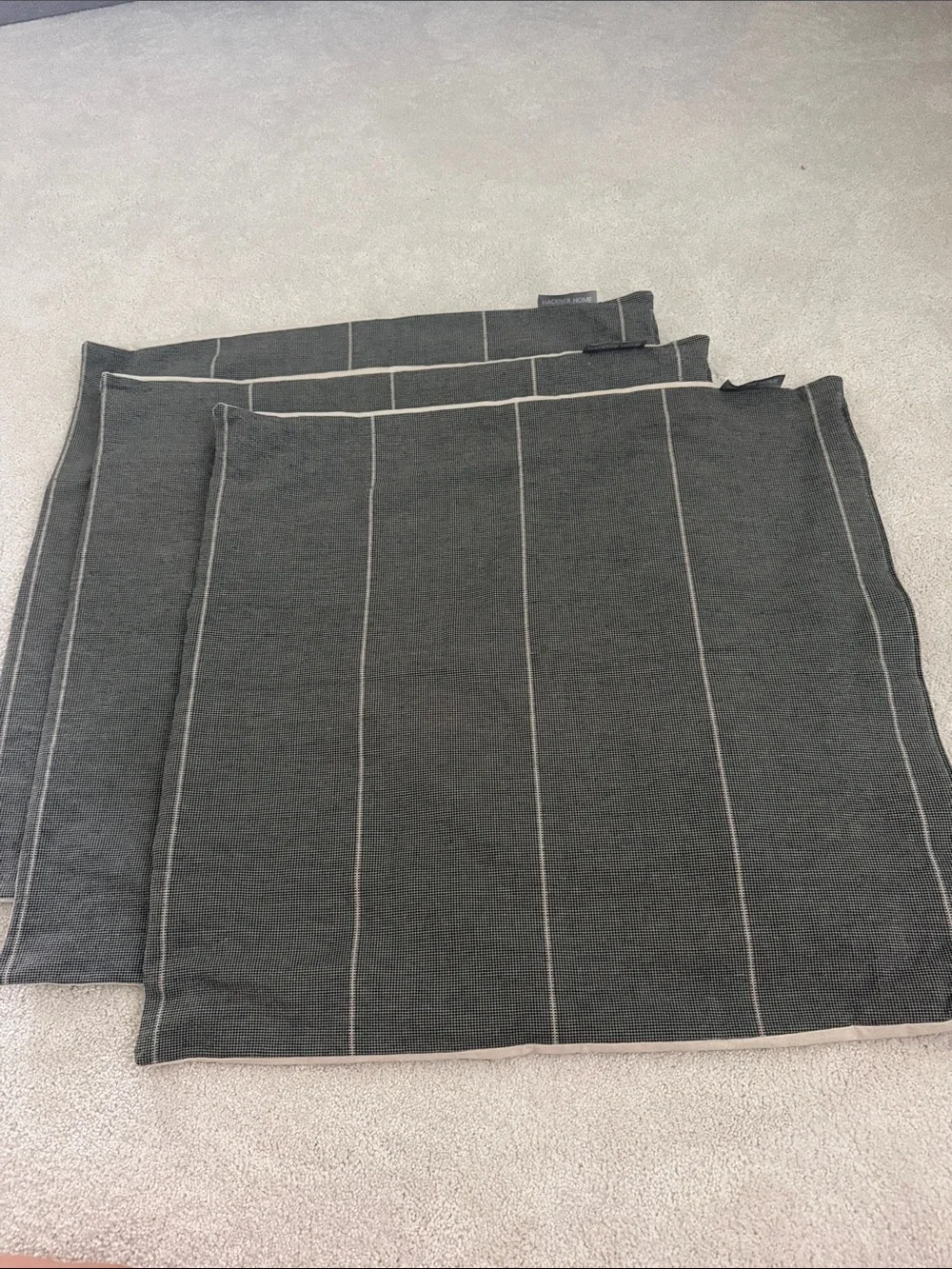 HACKNER HOME - High end, Dark Gray Pinstripe pillow covers 24x24
